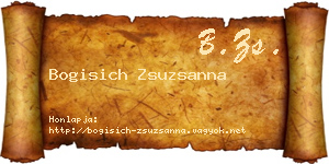 Bogisich Zsuzsanna névjegykártya